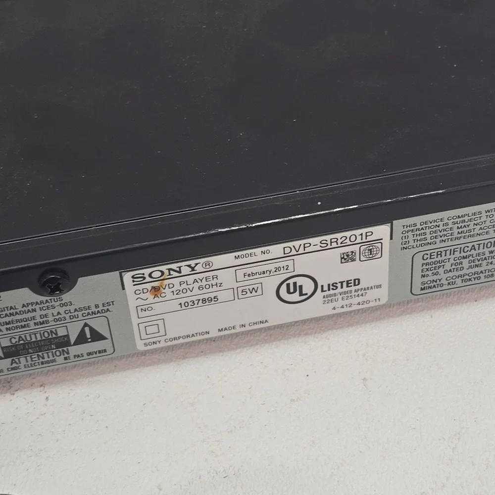 Sony dvp sr201p